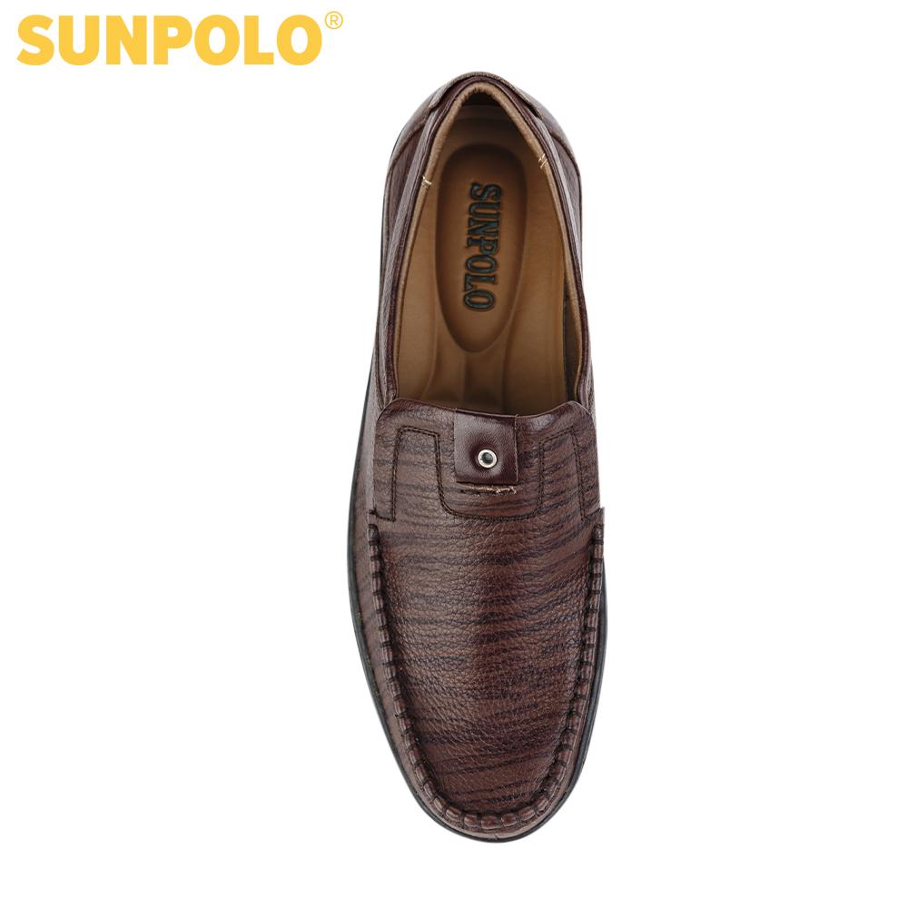 Men Loafer Leather Shoes SUNPOLO SOS506DN (Black, Brown)