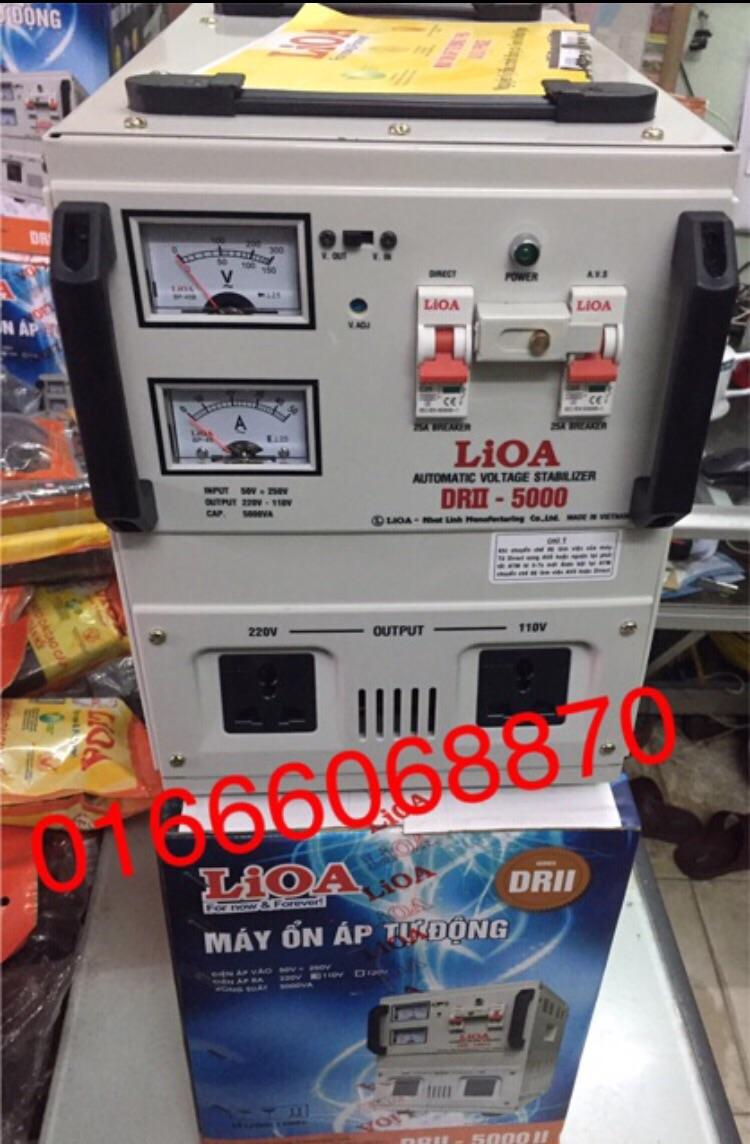 Ổn áp lioa 5kva dải rộng 50v~250v thế hệ 2 dây đồng 100% model DRII-5000II