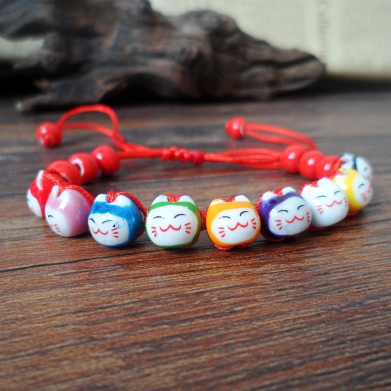 Vòng chỉ đỏ mèo may mắn mèo thần tài (9 mèo)