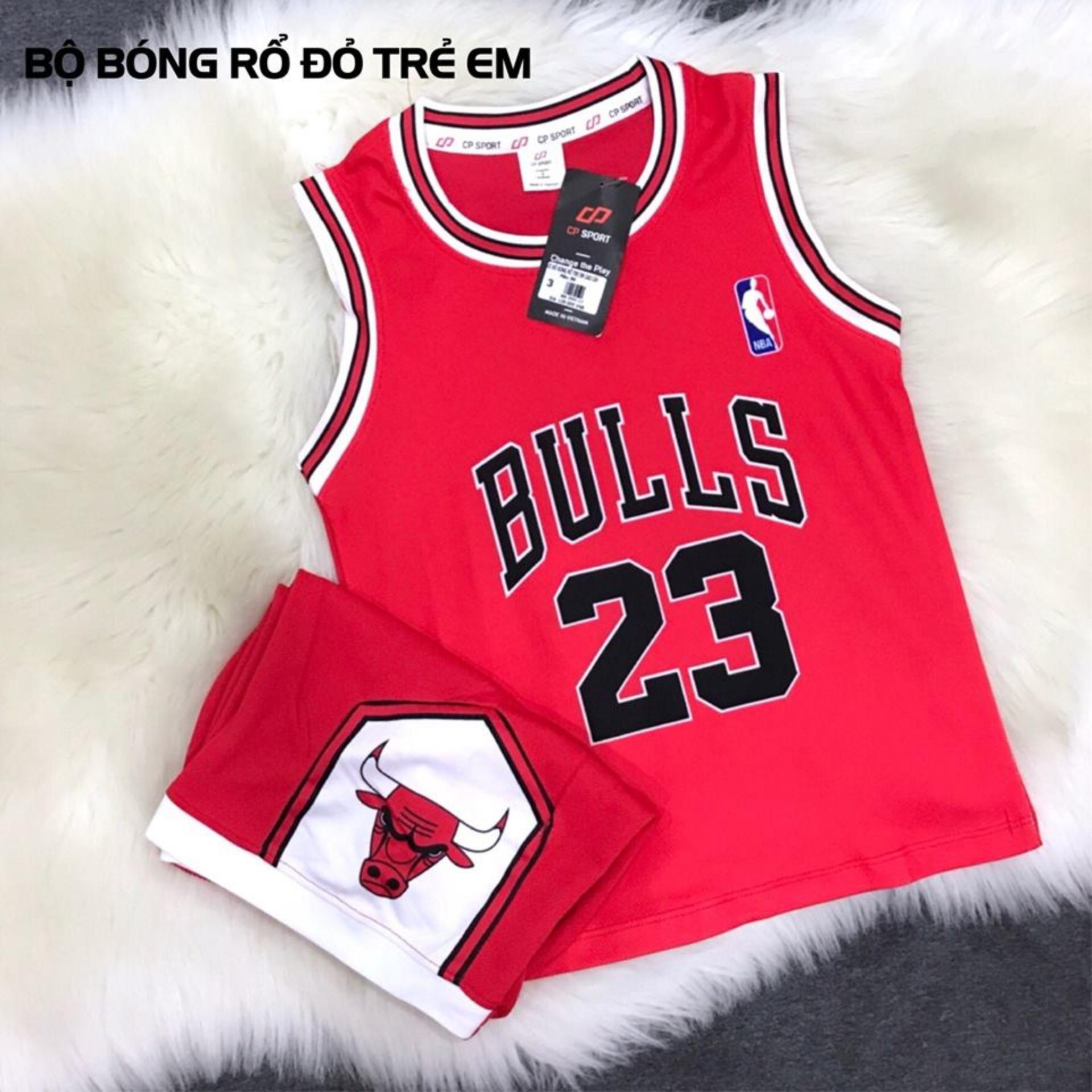 Quần áo bóng rổ trẻ em Bulls 23 đỏ