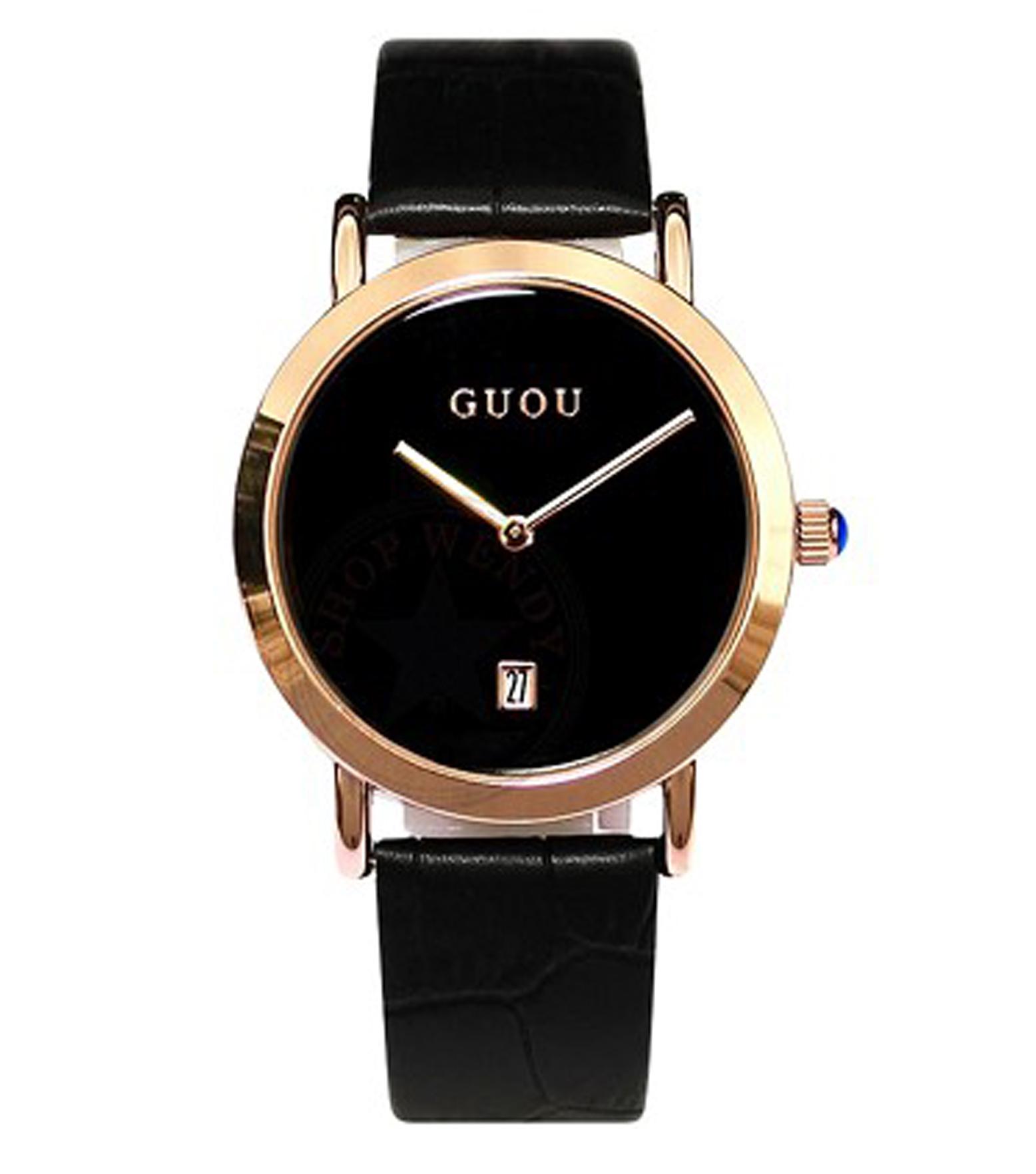 Đồng hồ nữ thời trang dây da cao cấp GUOU DA1