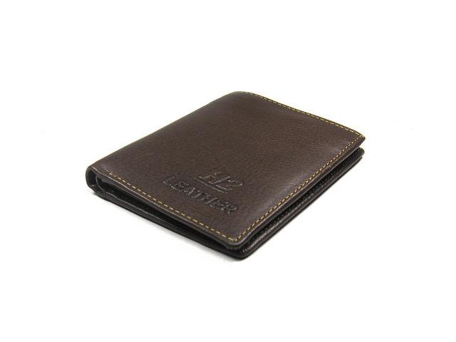 Bóp ví nam đứng da H2 leather (Nâu)
