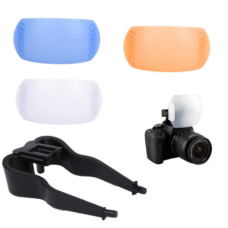 3 Color 3 in 1 Pop-Up Flash Diffuser Cover Kit Softbox for Canon Nikon Pentax