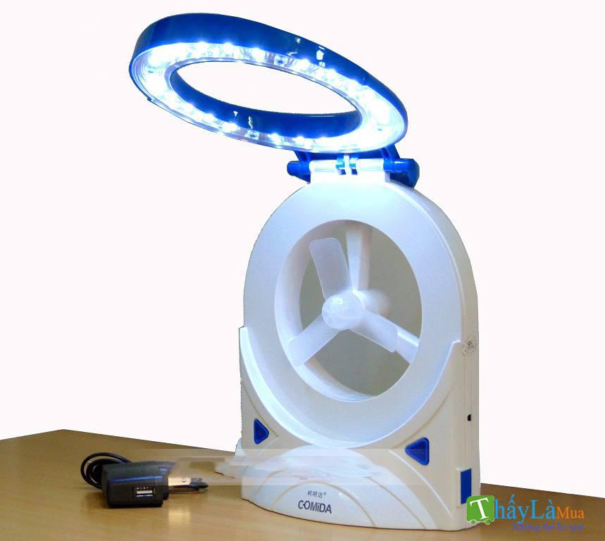 Quạt tích điện Comida - 168 - Đa năng 3 trong1(màu cam)