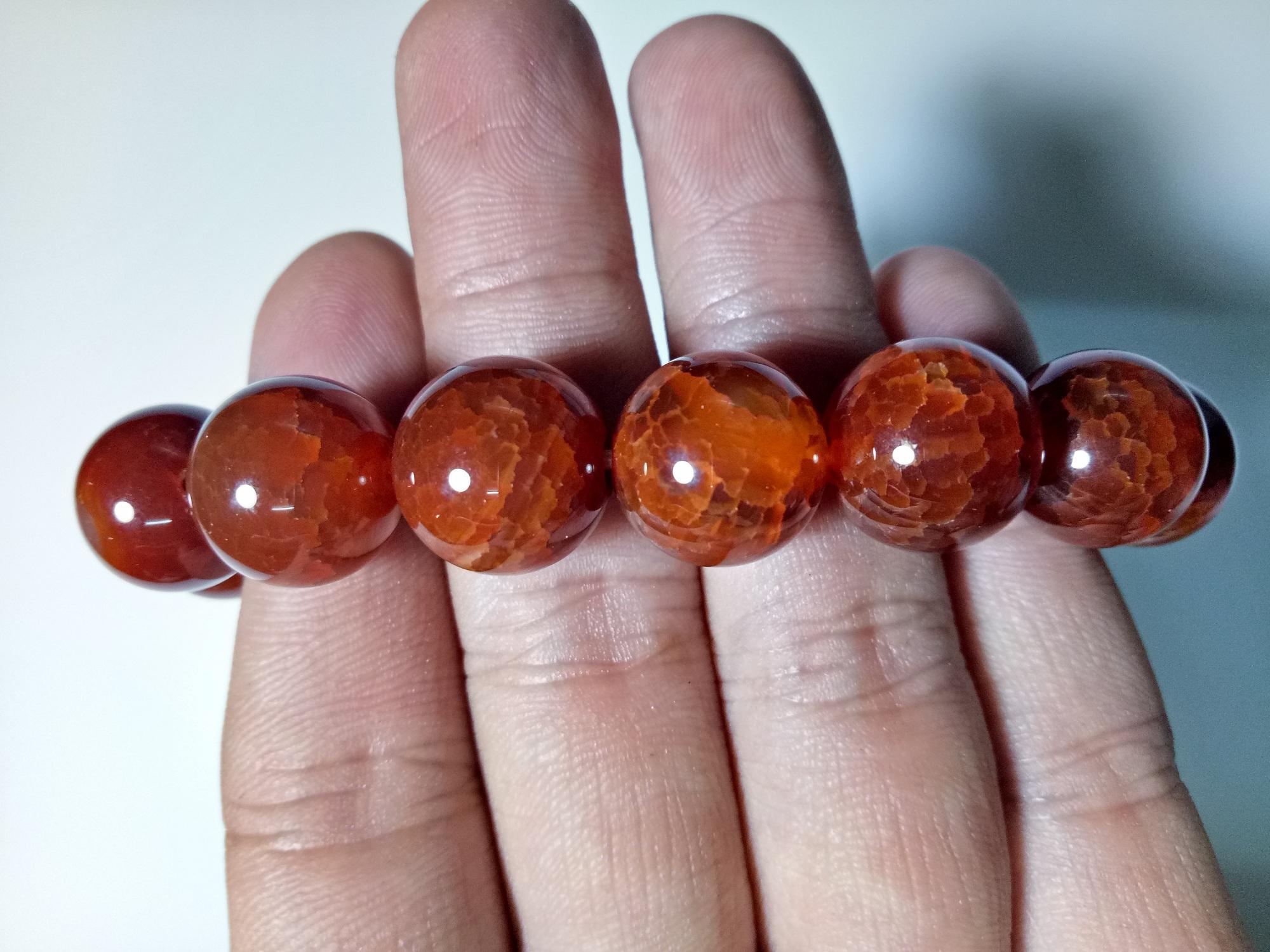 VÒNG TAY VẢY RỒNG ĐỎ (12 LI)