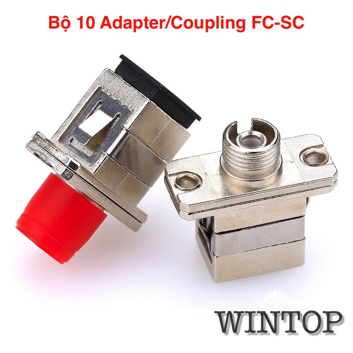 Bộ 10 adapter/coupler quang fc-sc