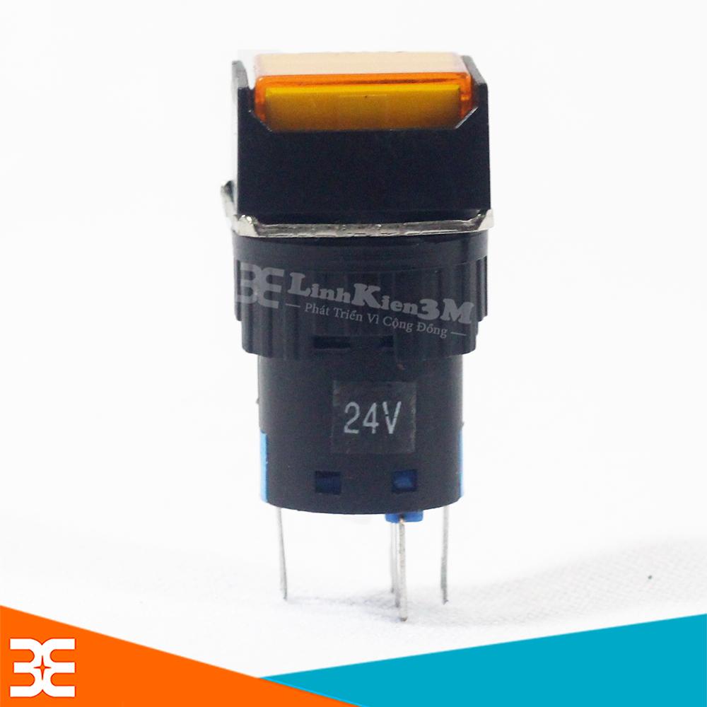 Nút Nhấn Đề Vuông 24VDC AL6 - A Nhấn Giữ Có Đèn Đỏ