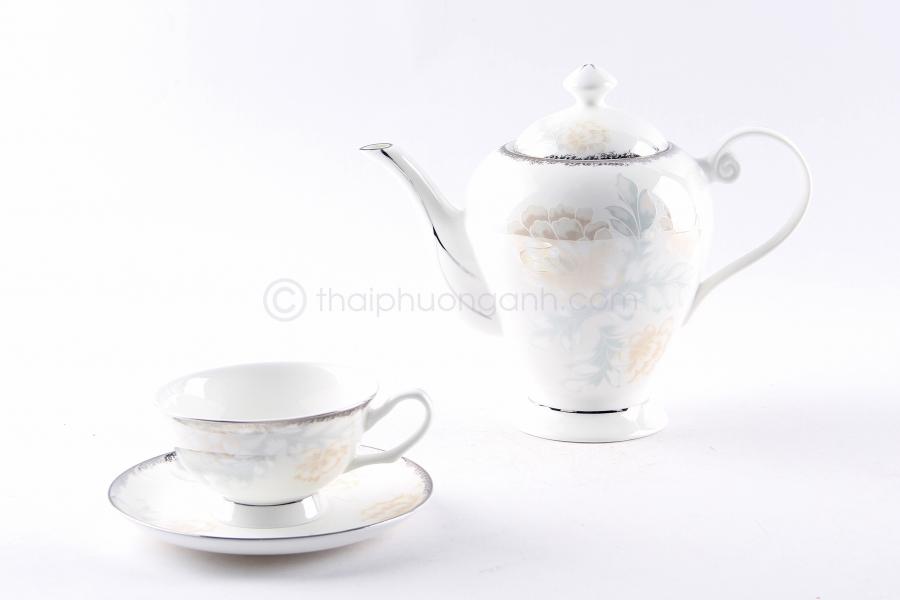 Bộ tách trà/ cafe 15 món Sứ Xương Royal Houseware 15784EL