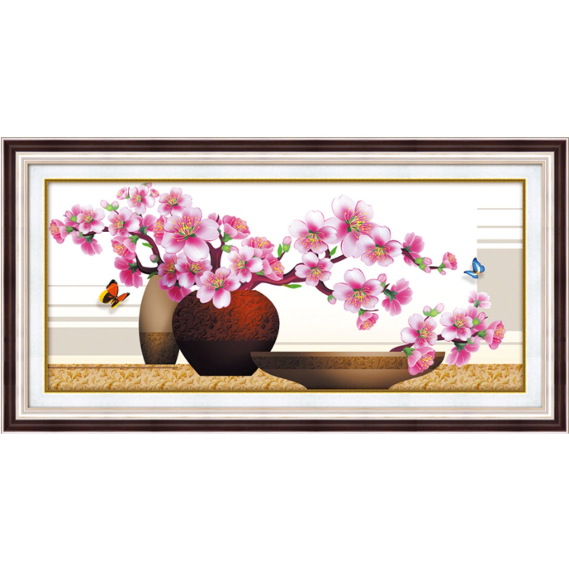Tranh đính đá 5D - Hoa Khai Phú Quý 80X40CM