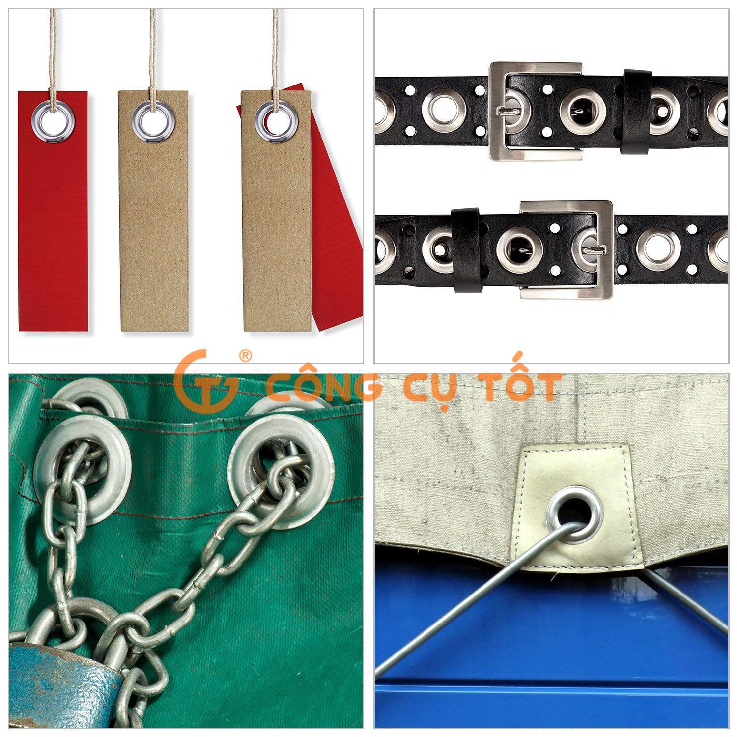 Khoen ore bạc 14mm túi 100 cặp ( mắt cáo)