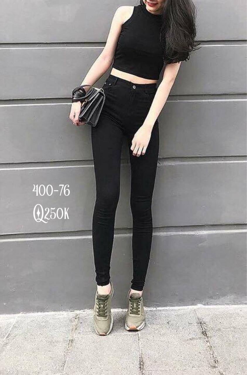 quần jean nữ lưng cao trơn nhiều màu 6596