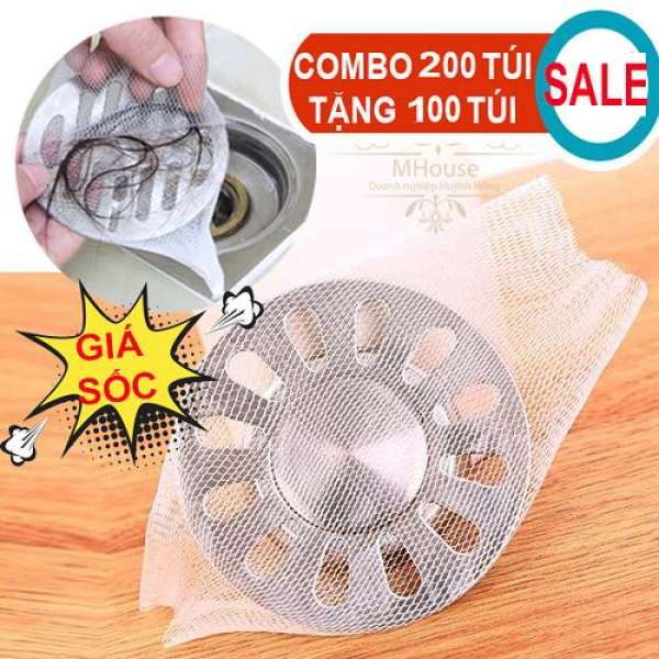 Combo 200 Túi Tặng 100 Túi Lưới lọc rác trên nắp thoát nước