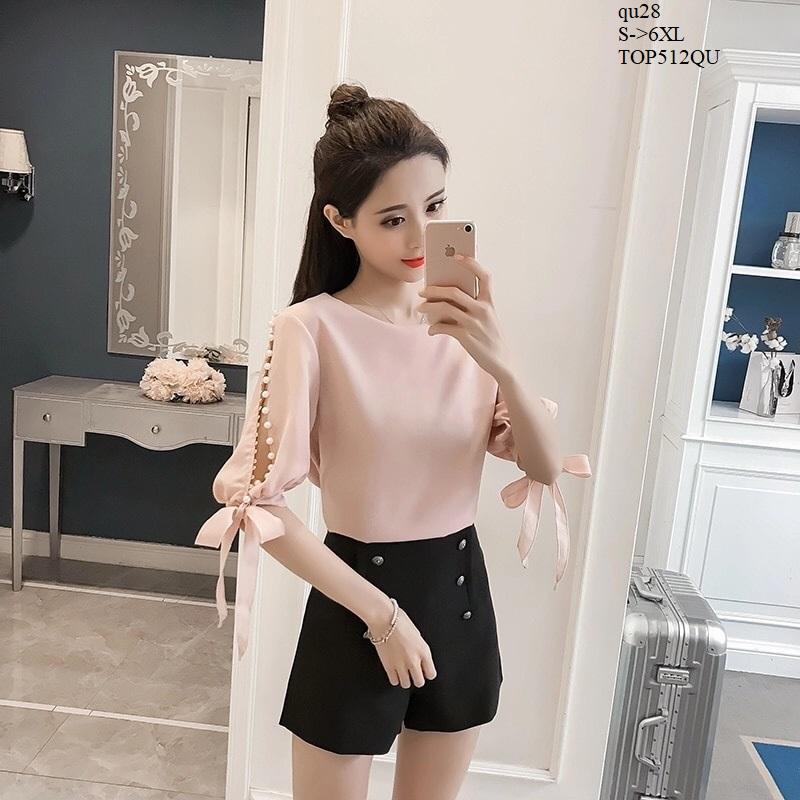 TOP512QU ÁO KIỂU NỮ TAY ĐÍNH HẠT