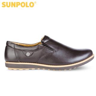 Giày mọi nam da bò sunpolo skt01nd nâu, đen - ảnh sản phẩm 2