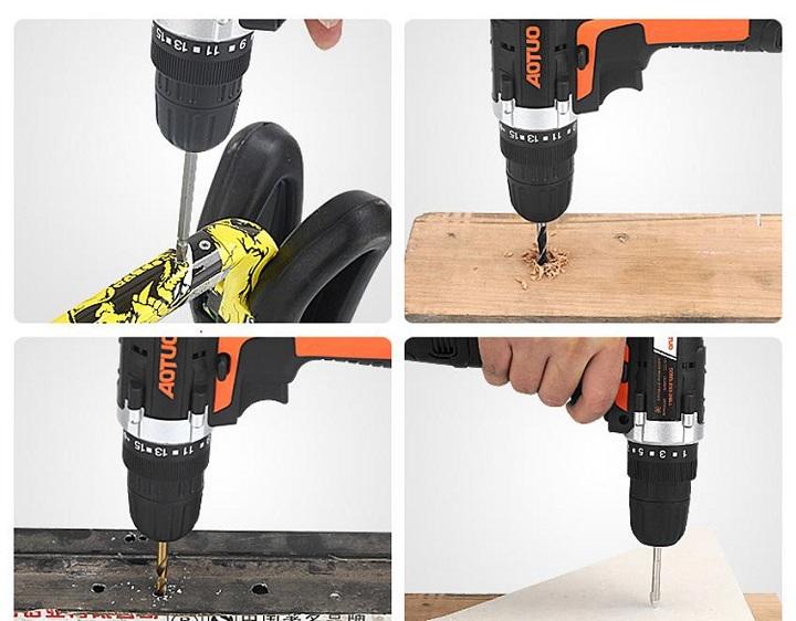 Máy khoan vặn vít không dây Aotuo 12V