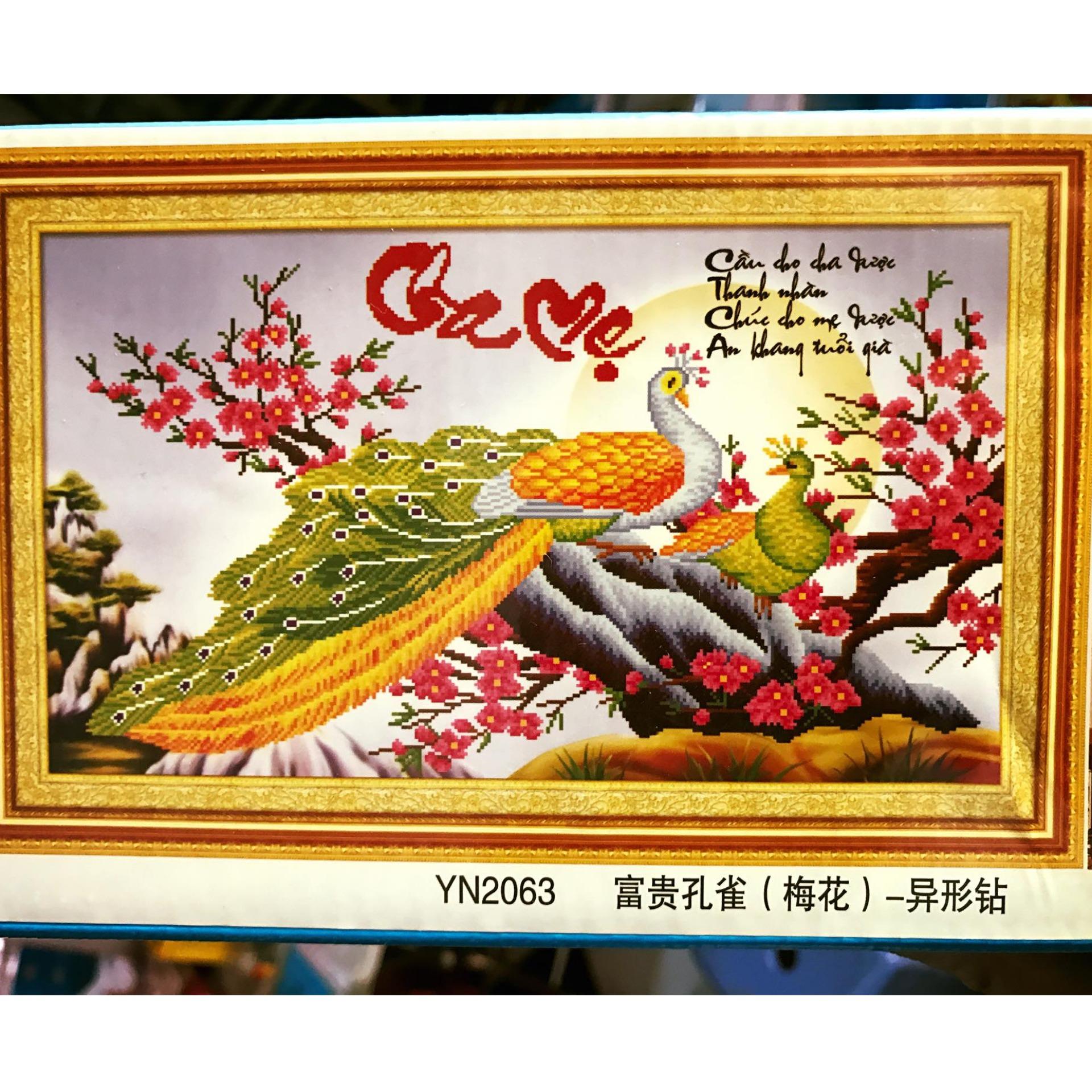 YN2063-Tranh đính đá cha mẹ-90*55-306