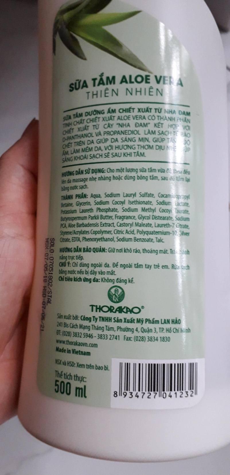 Sữa tắm nha đam dưỡng ẩm Thorakao 500ML
