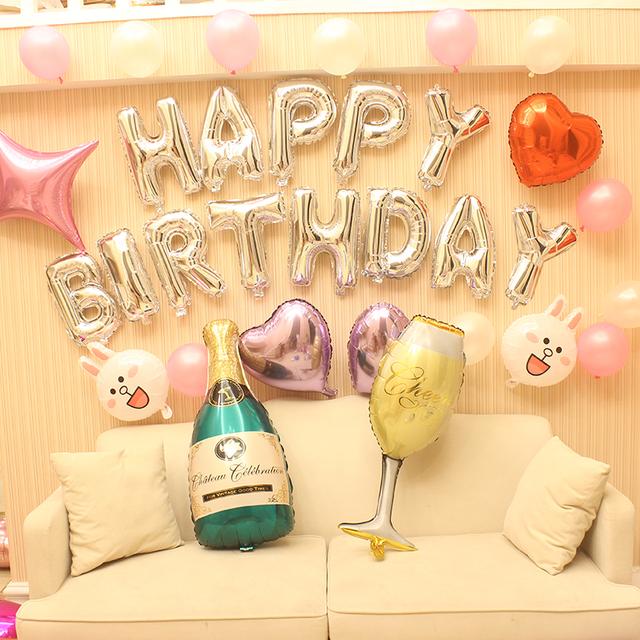 bộ chữ happy birthday có phụ kiện