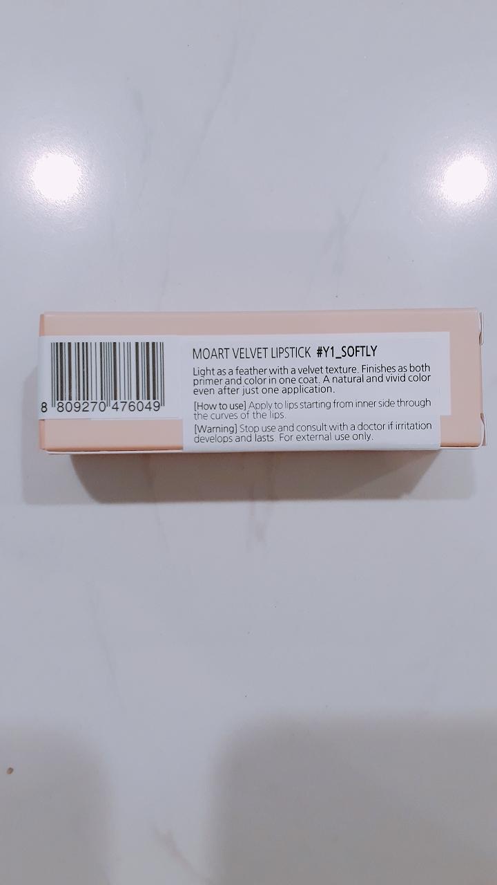 Son lì Moart Velvet Lipstick Y1 Softly