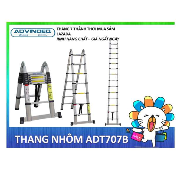 Thang nhôm rút gọn Advindeq ADT707B (A: 2,1m; I: 4,4m)