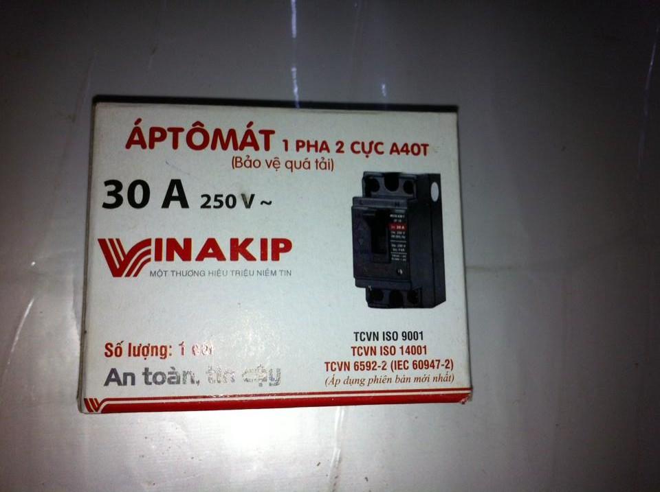 CB Cóc 30A Vinakip / Cầu dao an toàn 30A