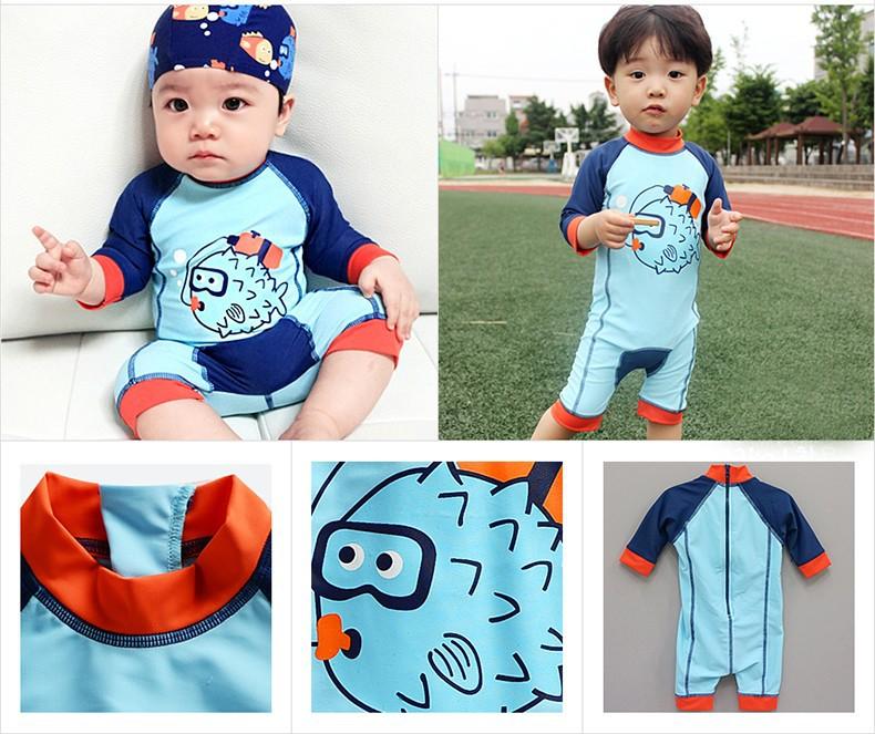 [HCM]ĐỒ BƠI BÉ TRAI LIỀN THÂN ĐÁNG YÊU KÈM NÓN