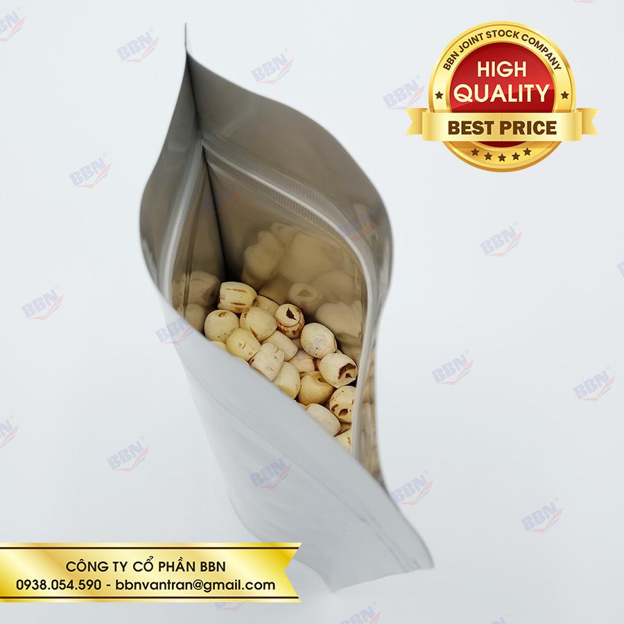 Túi zip đáy đứng 2 mặt bạc 18x26cm (ĐVT kg)