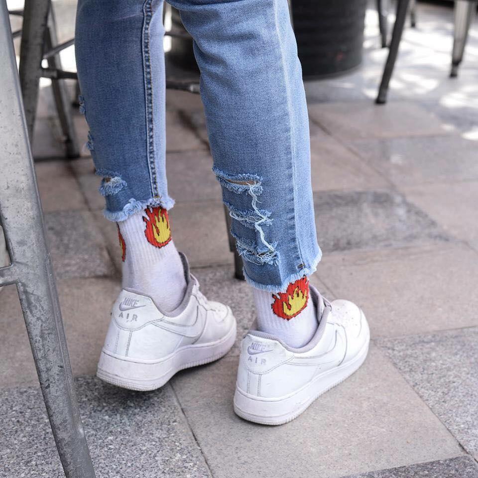 [HCM]Vớ cổ cao unisex Lửa - V91