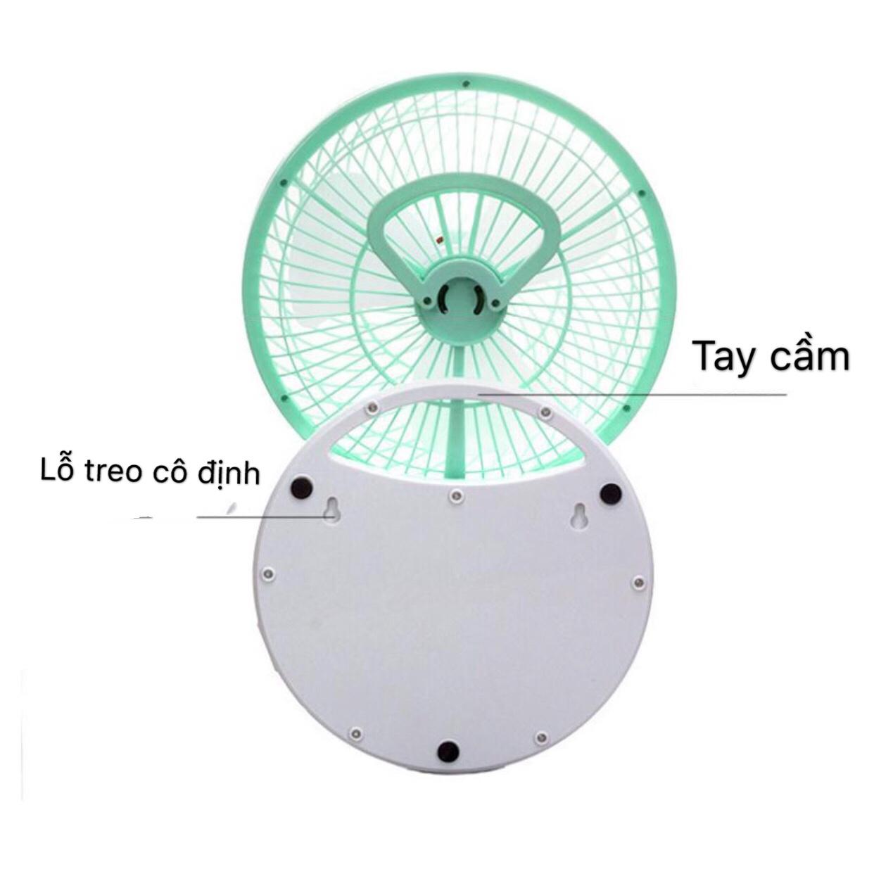 QUẠT SẠC 3 CÁNH CÓ ĐÈN LED 2 CẤP ĐỘ