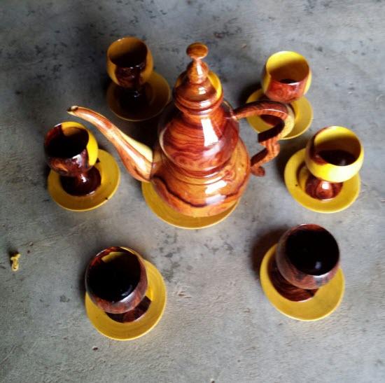 Bộ bình trà gỗ cẩm