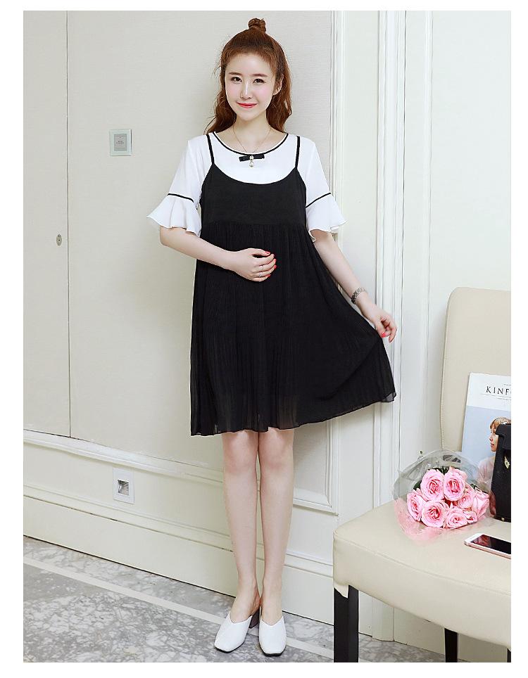Đầm Bầu - Sét Váy Yếm Xếp Ly Tiểu Thư - Đen