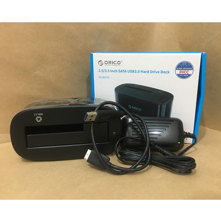 Khay đựng ổ cứng Docking ORICO USB3.0/3.5 /2.5  - 6218US3 (1 khe hình bầu dục màu đen)