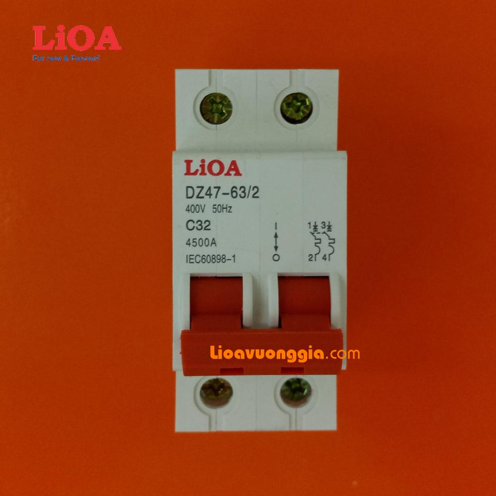 Cầu dao tự động (APTOMAT) LiOA 32A loại 2 cực - MCB2032-4.5