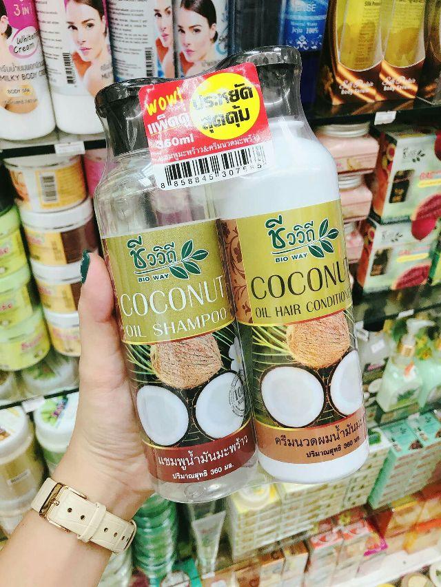 Combo 2 chai gội xả tinh dầu dừa Coconut Thái Lan