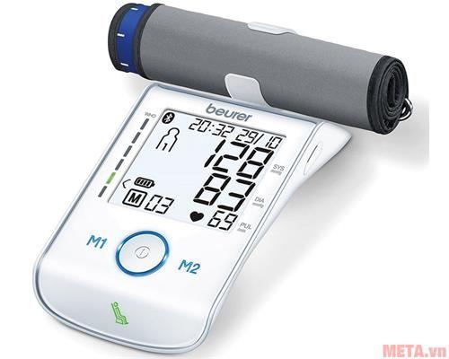 Máy đo huyết áp bắp tay Bluetooth Beurer BM85 ( trắng) - Hàng nhập khẩu