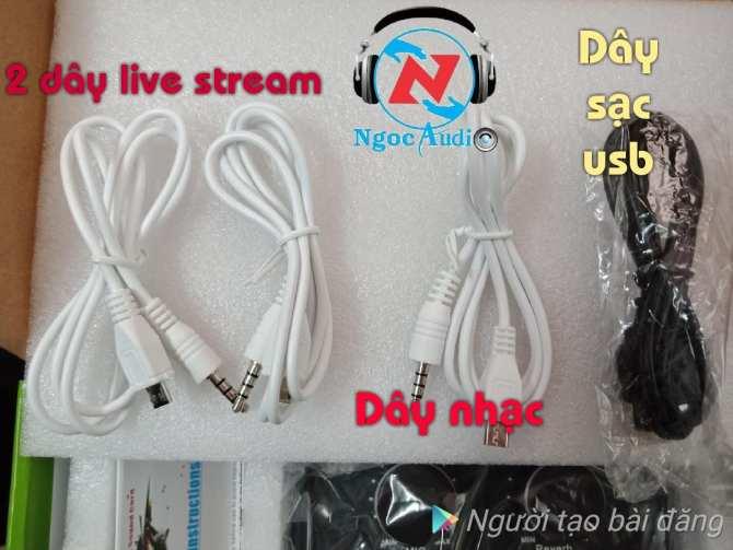 Dây lấy nhạc , dây live stream cho micro hát bluetooth, sound card V8