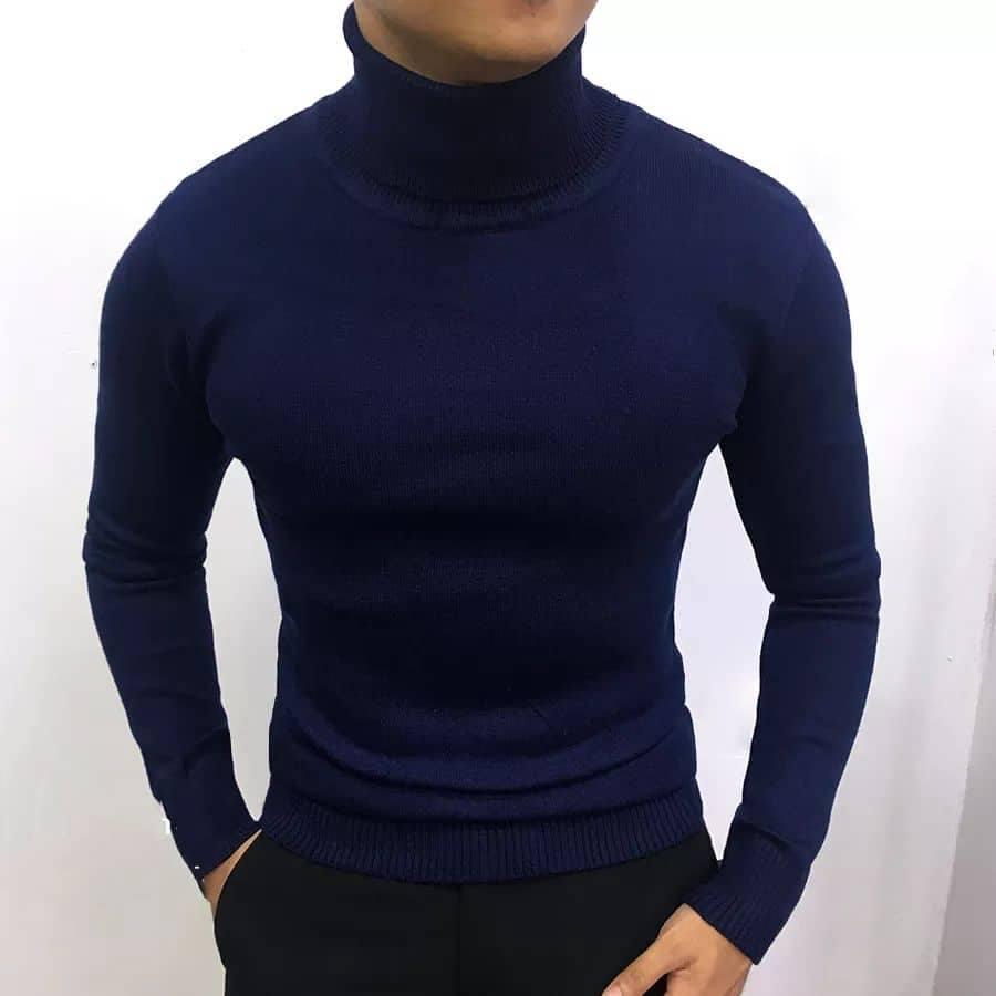 Áo len nam cổ cao