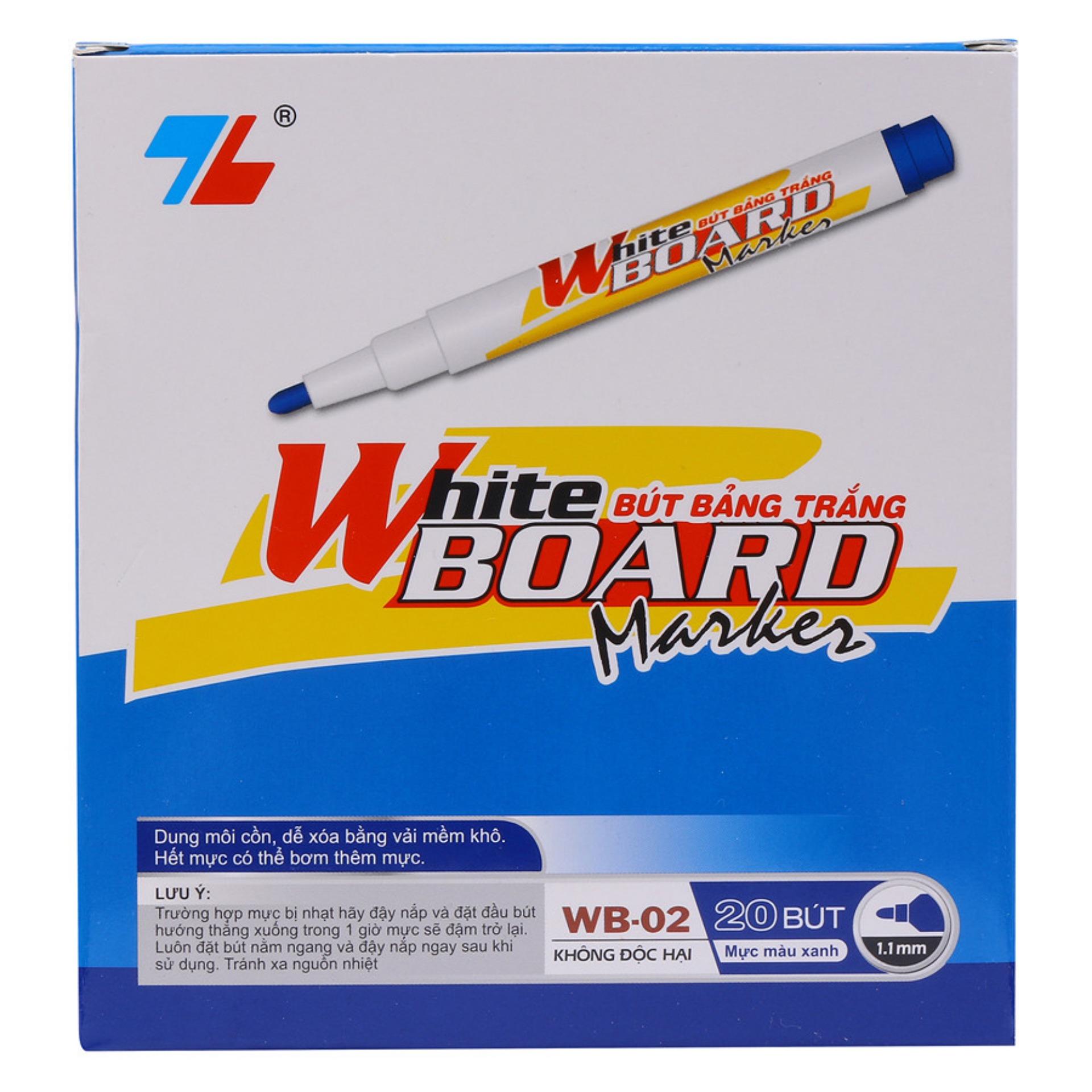 [HCM]BỘ 10 CÂY BÚT LÔNG BẢNG THIÊN LONG WB-02 (MÀU XANH)