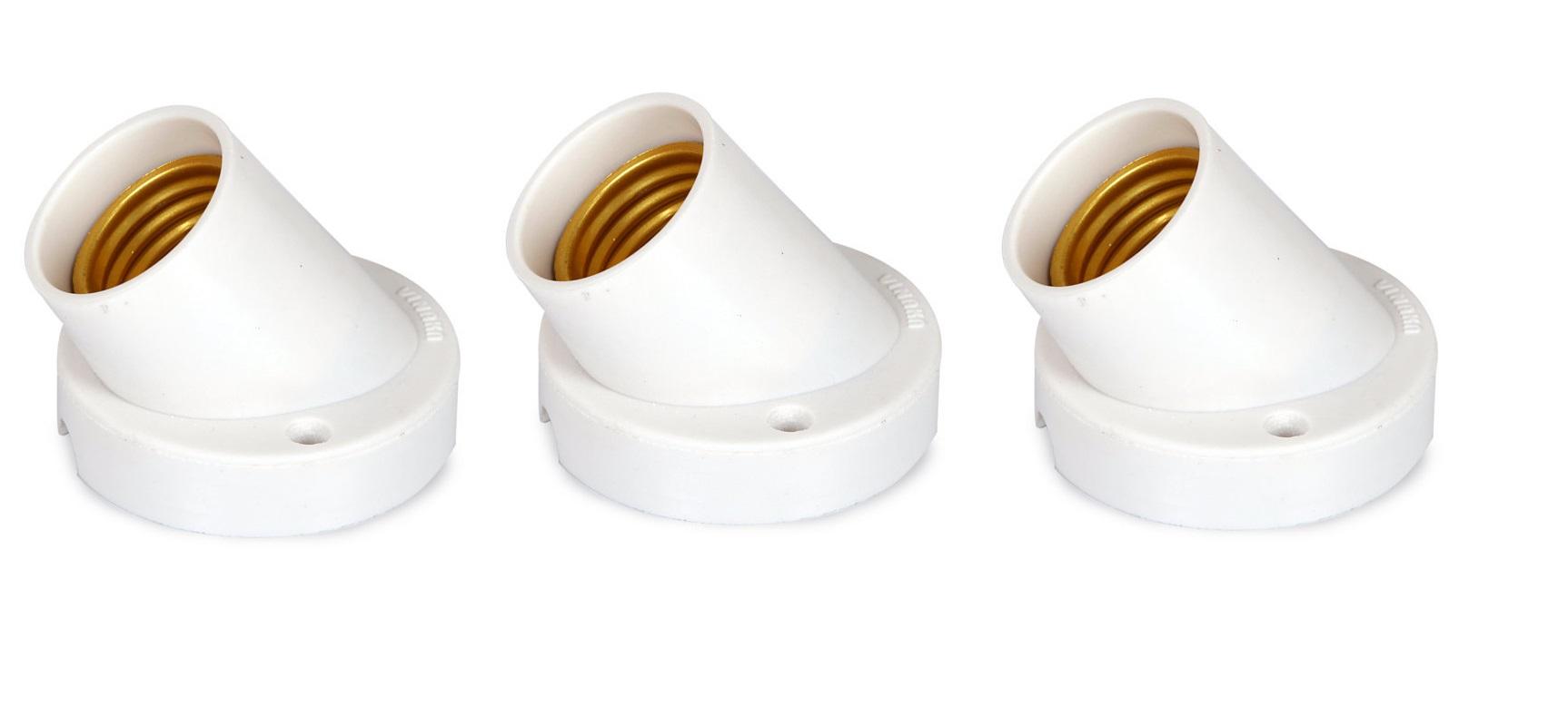 Bộ 3 Đuôi đèn tròn xéo tiêu chuẩn gắn tường E27