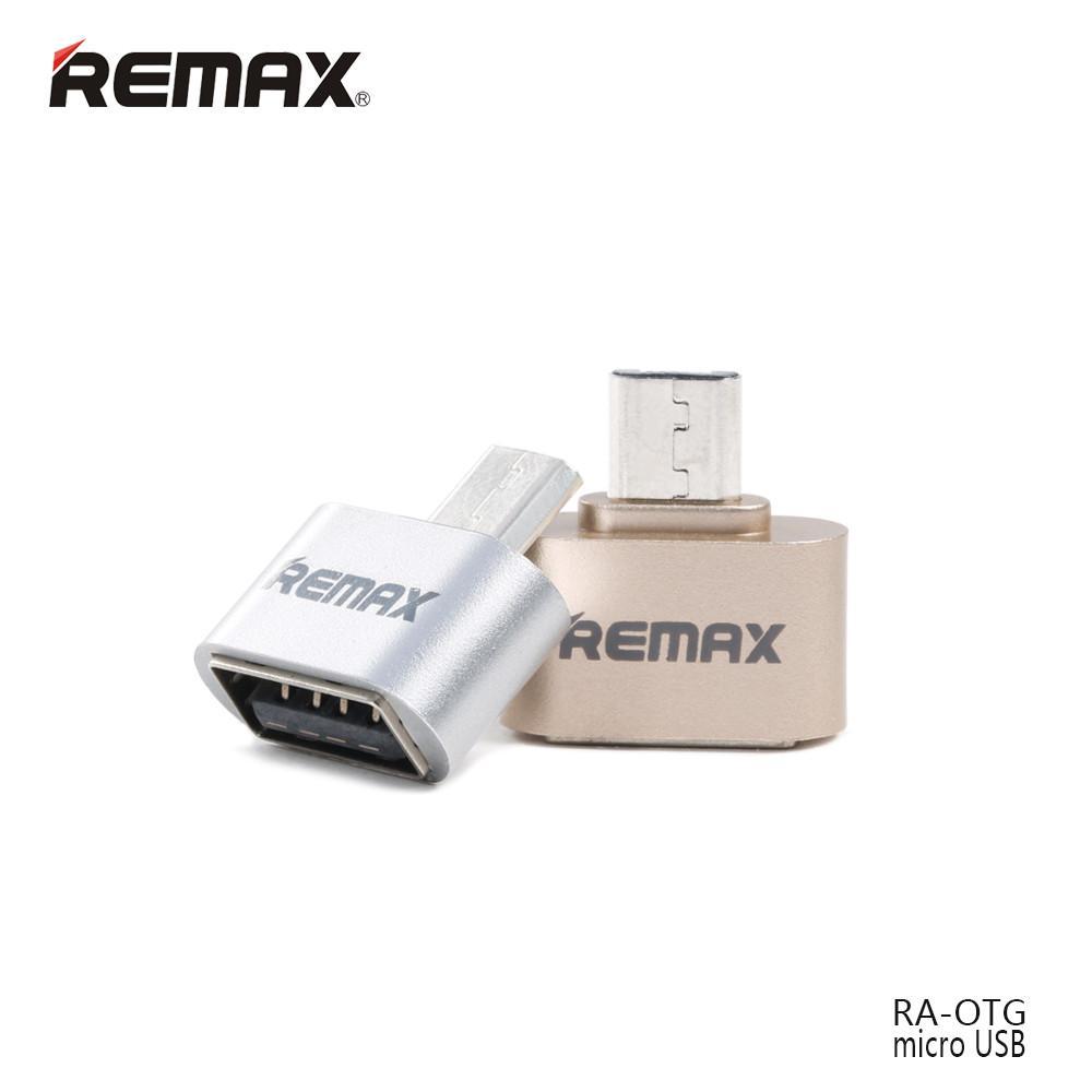 Đầu chuyển đổi USB OTG Remax RA-OTG - 2 cổng micro USB và USB 2.0 (Bạc)