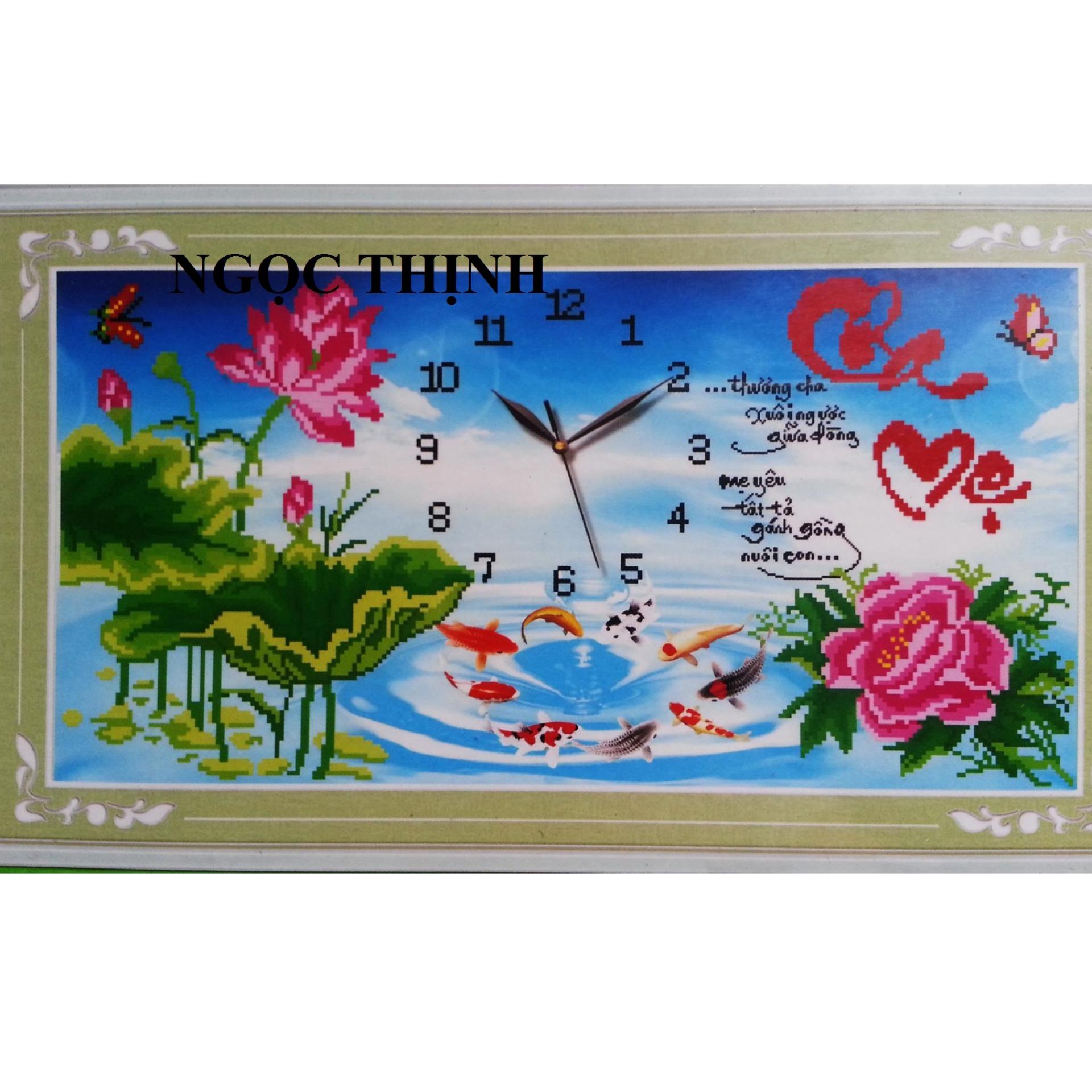 Tranh đính đá đồng hồ cha mẹ H776- Ngocthinhshop