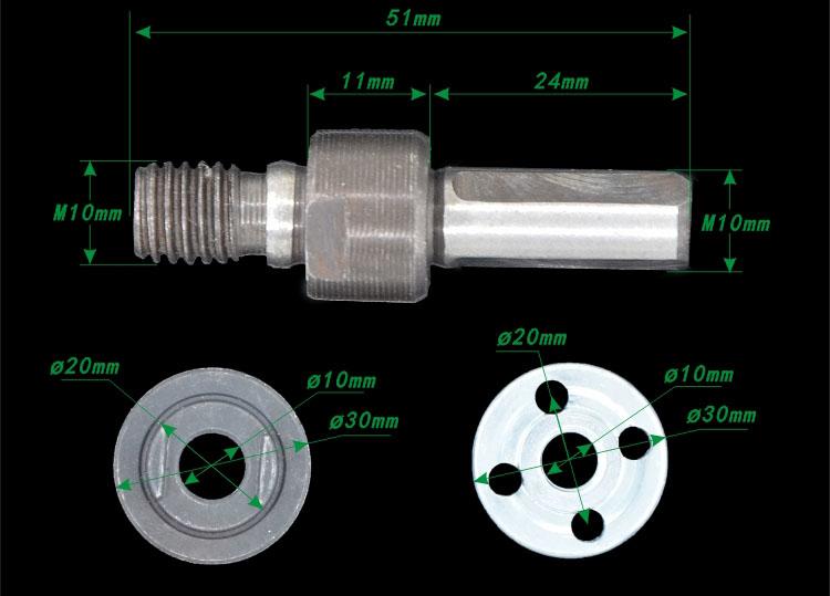 Trục giữ đĩa cắt máy khoan trục 10mm