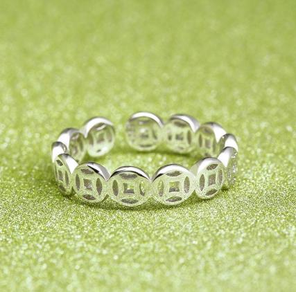 Nhẫn Kim Tiền Free size Bạc PA01