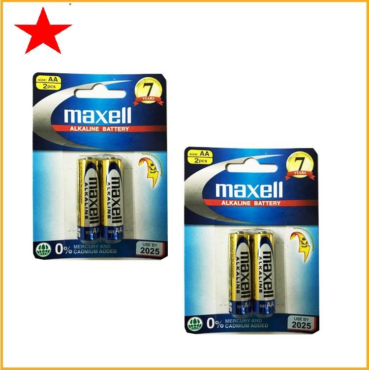 Combo 5 vỉ pin AA Maxell Alkaline, pin tiểu Maxell (1 vỉ 2 viên)