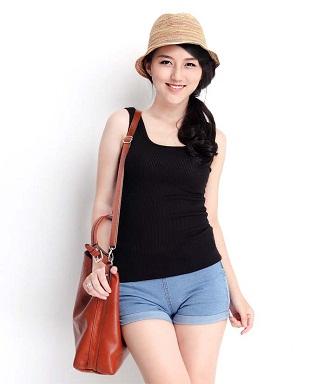 [HCM]Bộ 2 áo thun nữ 3 lỗ xinh xăn ( đen/ trắng )