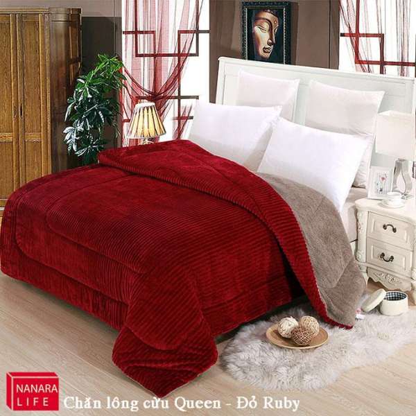 Chăn lông cừu Queen - Nanara Life Nhật Bản 200x230cm (Đỏ rubi)