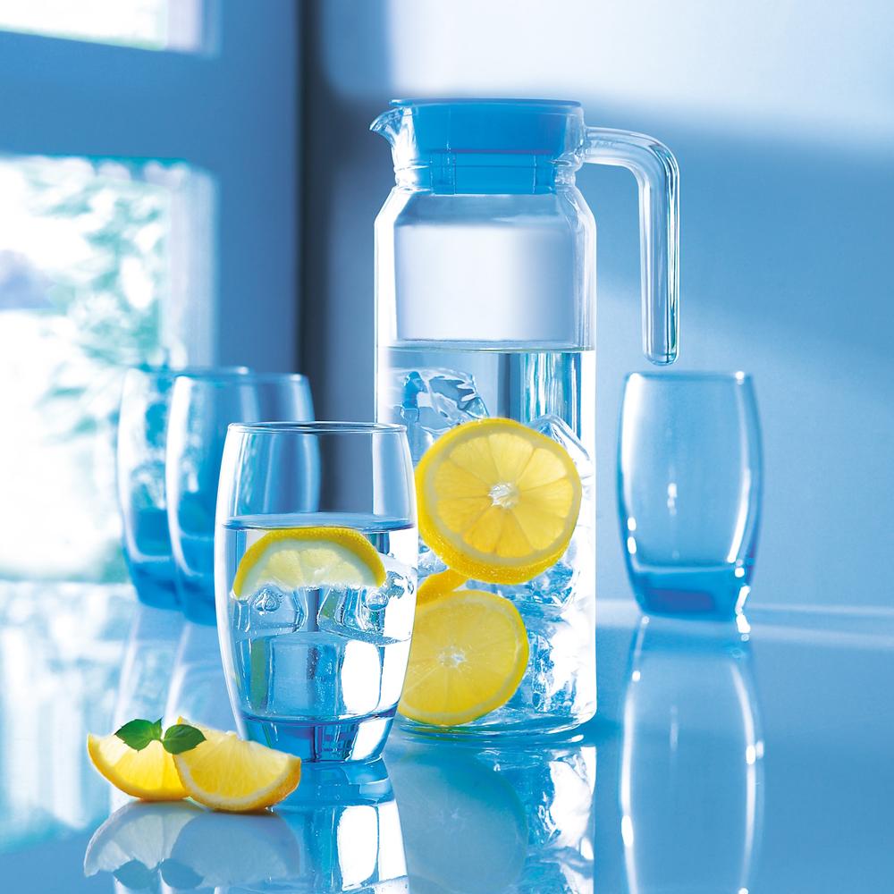 Bộ bình ly thủy tinh 5 món Luminarc Rotterdame Ice Blue J1799