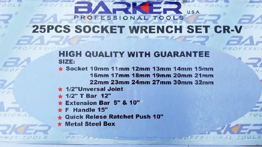 Bộ tuýp 25 chi tiết BAKER U.S.A 25PCs 1/2\" DR SOCKET WRENCH SET