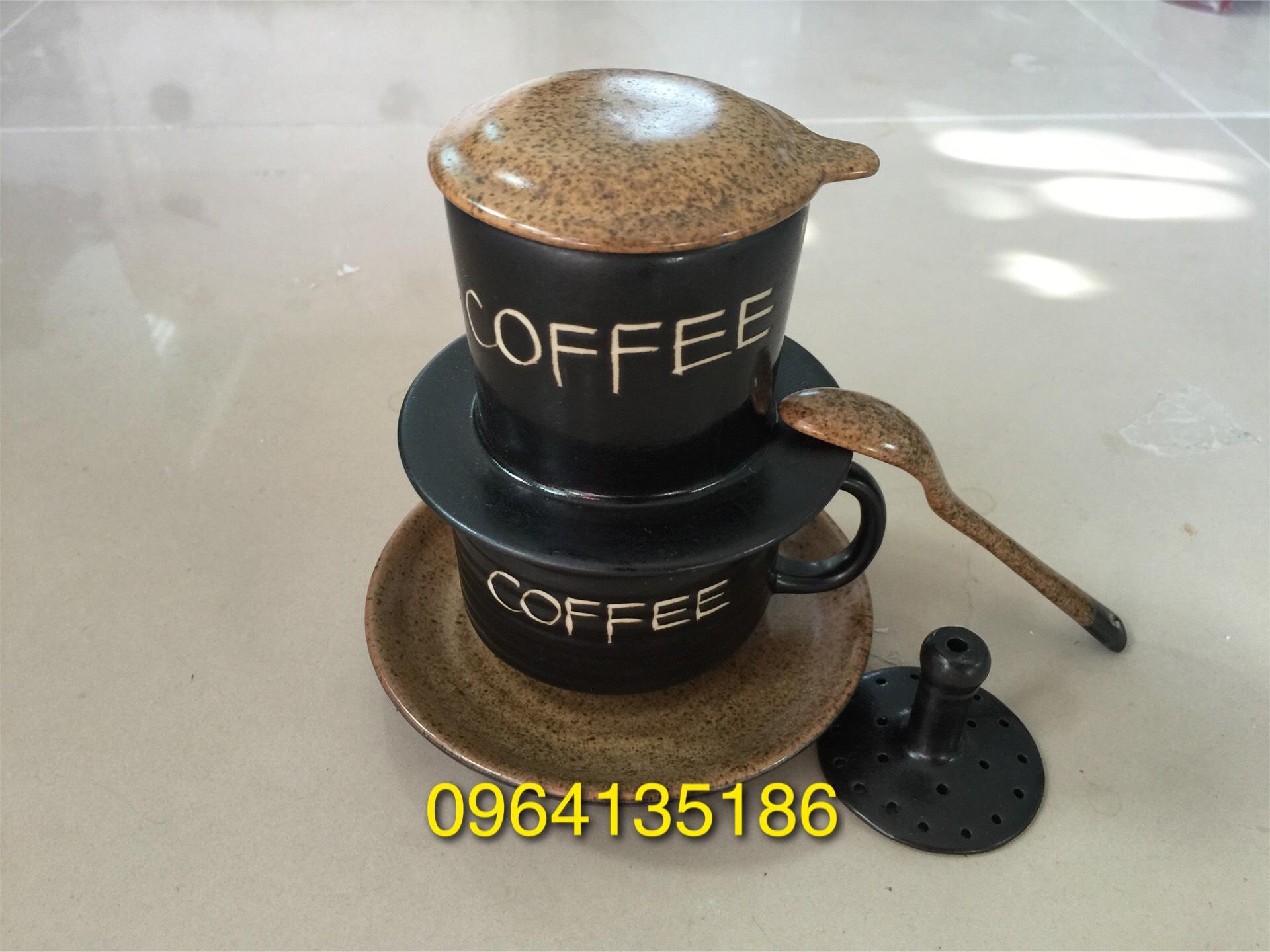 Phin cà phê nâu Thấp gốm sứ Bát Tràng