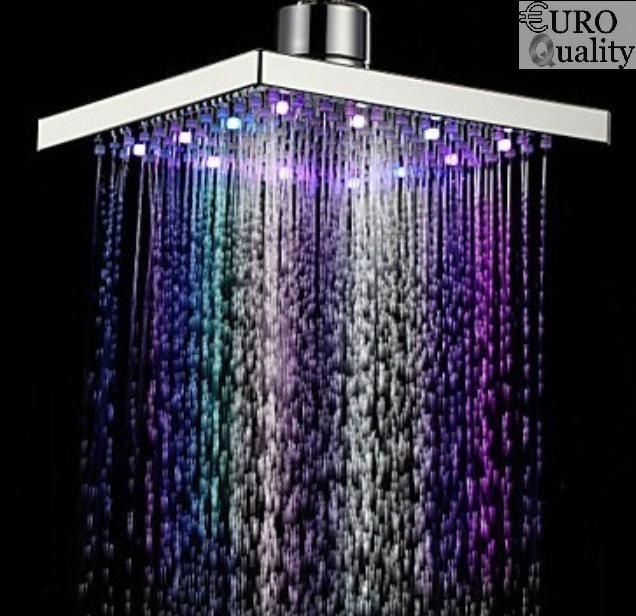 Mặt vòi sen tắm đứng 8inch có LED đa sắc EuroQuality